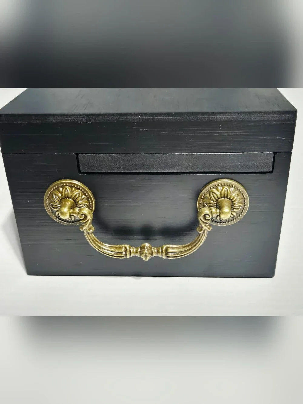 Bamboo Stash Box with Combination Lock Black Storage Organizer NEW